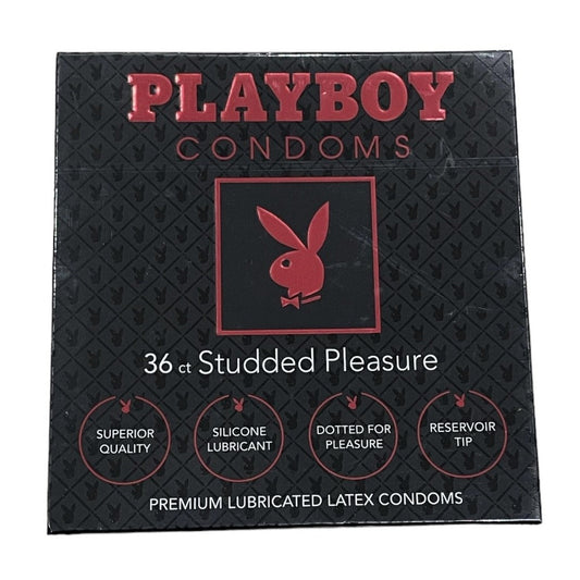 Playboy 36Ct Studded Pleasure Lubricated Latex Dotted Condoms 