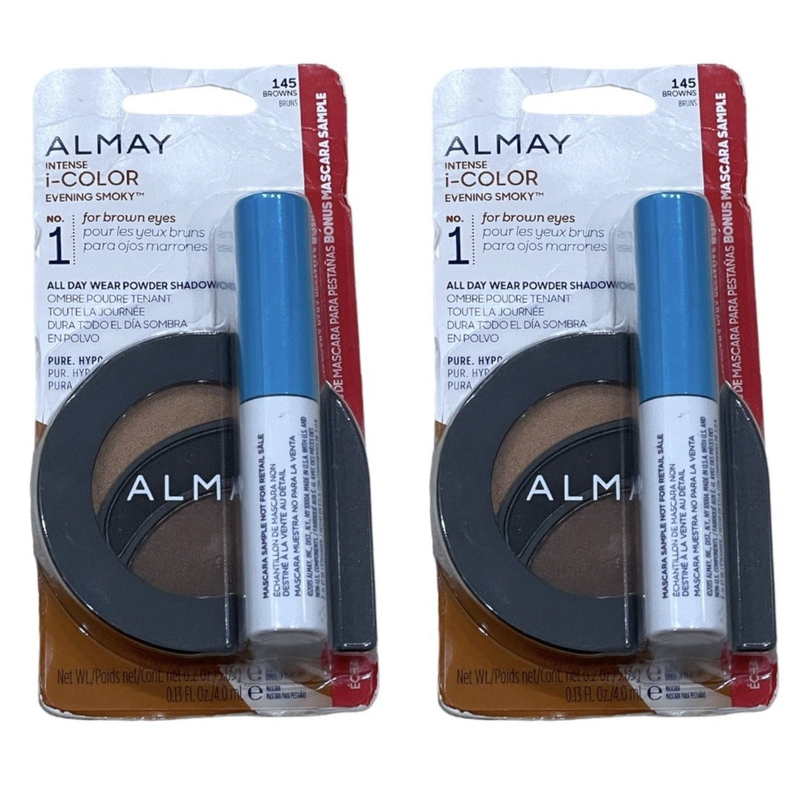 Almay Intense I-Color All Day Wear Powder Shadow, 145 Browns, Shelf Pull Makeup - 32 Units cosmetics liquidations overstock surplus wholesale