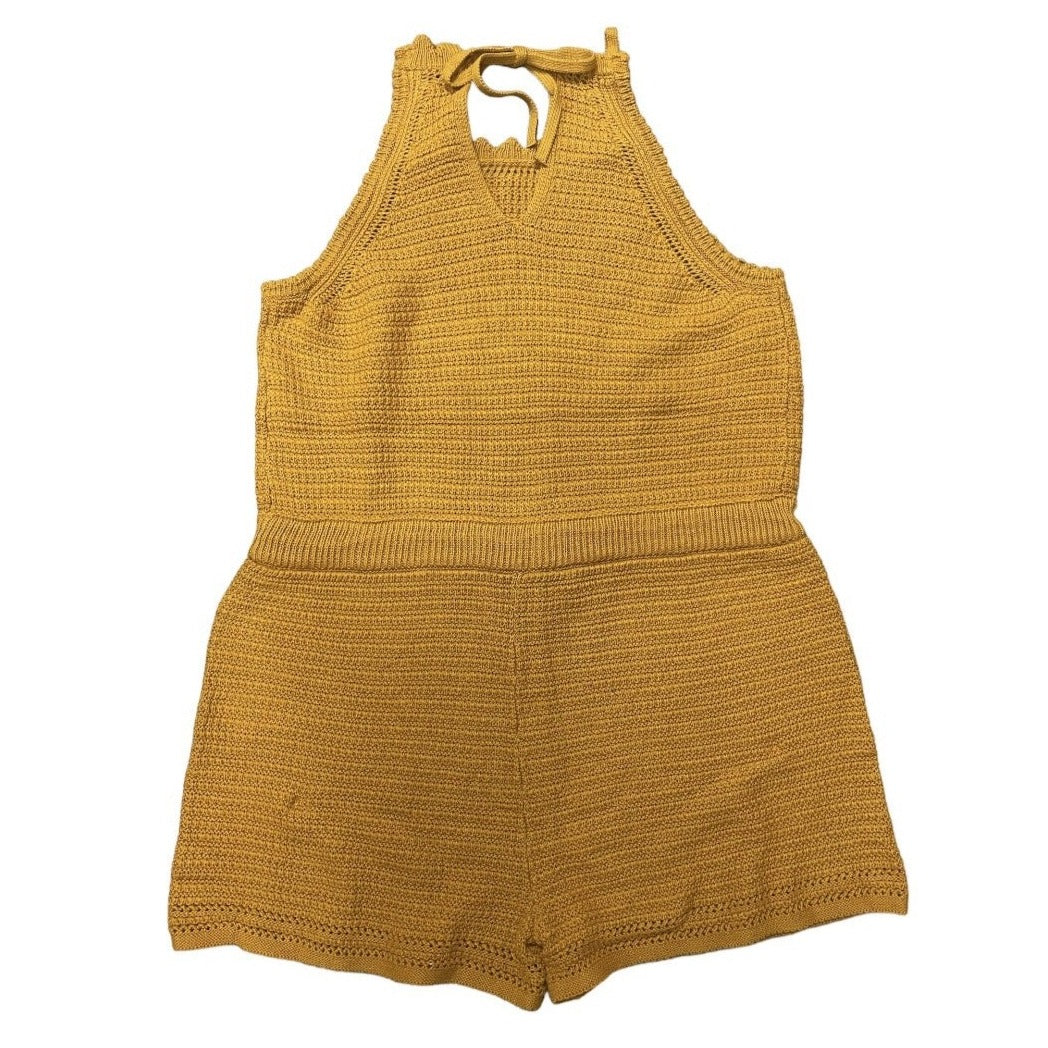 Apparel Wholesale Lot -  Universal Thread Women's Yellow Knit Romper, Sleeveless Drawstring, Assorted Sizes - 11 Units