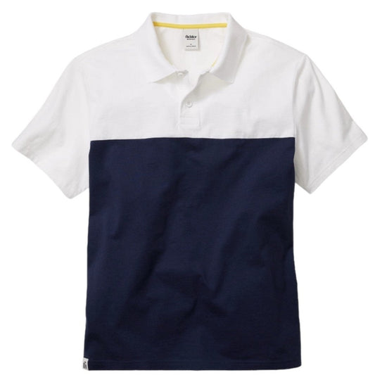 Bonobos Fielder Men's Short Sleeve Colorblock Cotton Polo Shirt Navy White - L