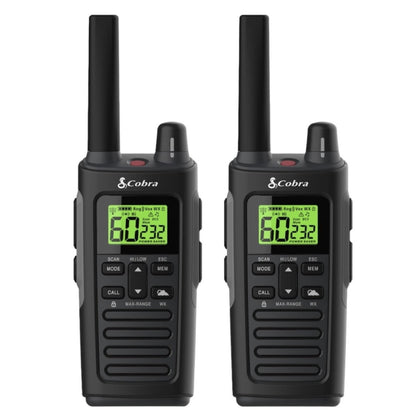 Cobra RX685 Walkie Talkies Two-Way Radios (Pair), 40-mile Range and 60 Channels with 121 Privacy Codes - IP54 Waterproof & NOAA Weather Alerts