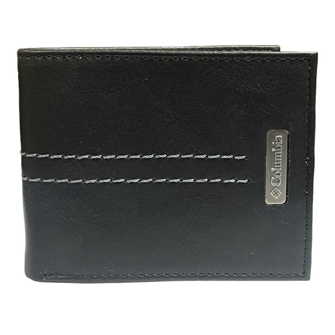 Columbia Men's Bifold Leather Wallet, Black, 9 Card Slots, ID Window Men's Holiday gift