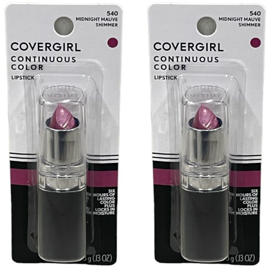 Covergirl Continuous Color Lipstick 540 Midnight Mauve Shimmer - pack of 2