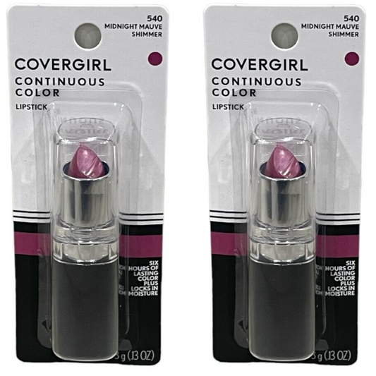 Covergirl Continuous Color Lipstick 540 Midnight Mauve Shimmer - pack of 2