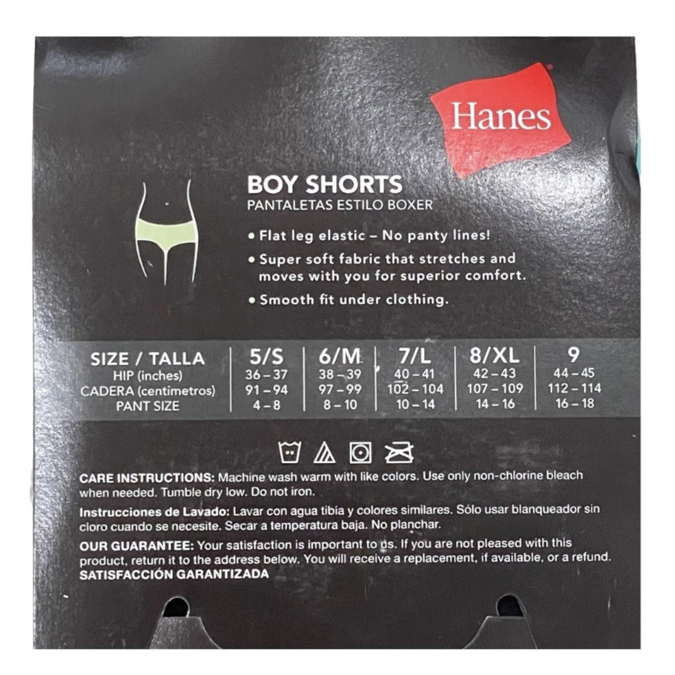 Hanes Boyshort Panties 3 Ct, Seamless, Size 9, No Panty Lines Women Underwear, 100% Nylon - Lot Of 3 Packs