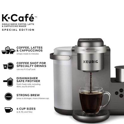 Keurig K-Cafe Single Serve K-Cup Coffee Maker, Latte Maker and Cappuccino Maker, Special Edition, Nickel
