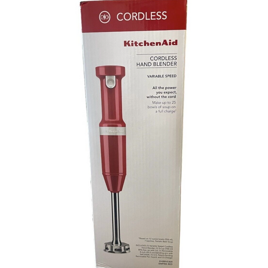 KitchenAid Cordless Variable Speed Hand Blender, Empire Red, KHBBV53ER