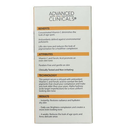 Advanced Clinicals Vitamin C Anti-Aging Serum, Dark Spots, 1.75 Fl Oz - Pack Of 2