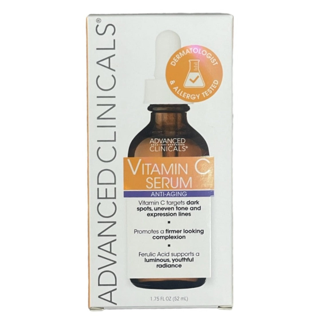 Advanced Clinicals Vitamin C Anti-Aging Serum, Dark Spots, 1.75 Fl Oz - Pack Of 2
