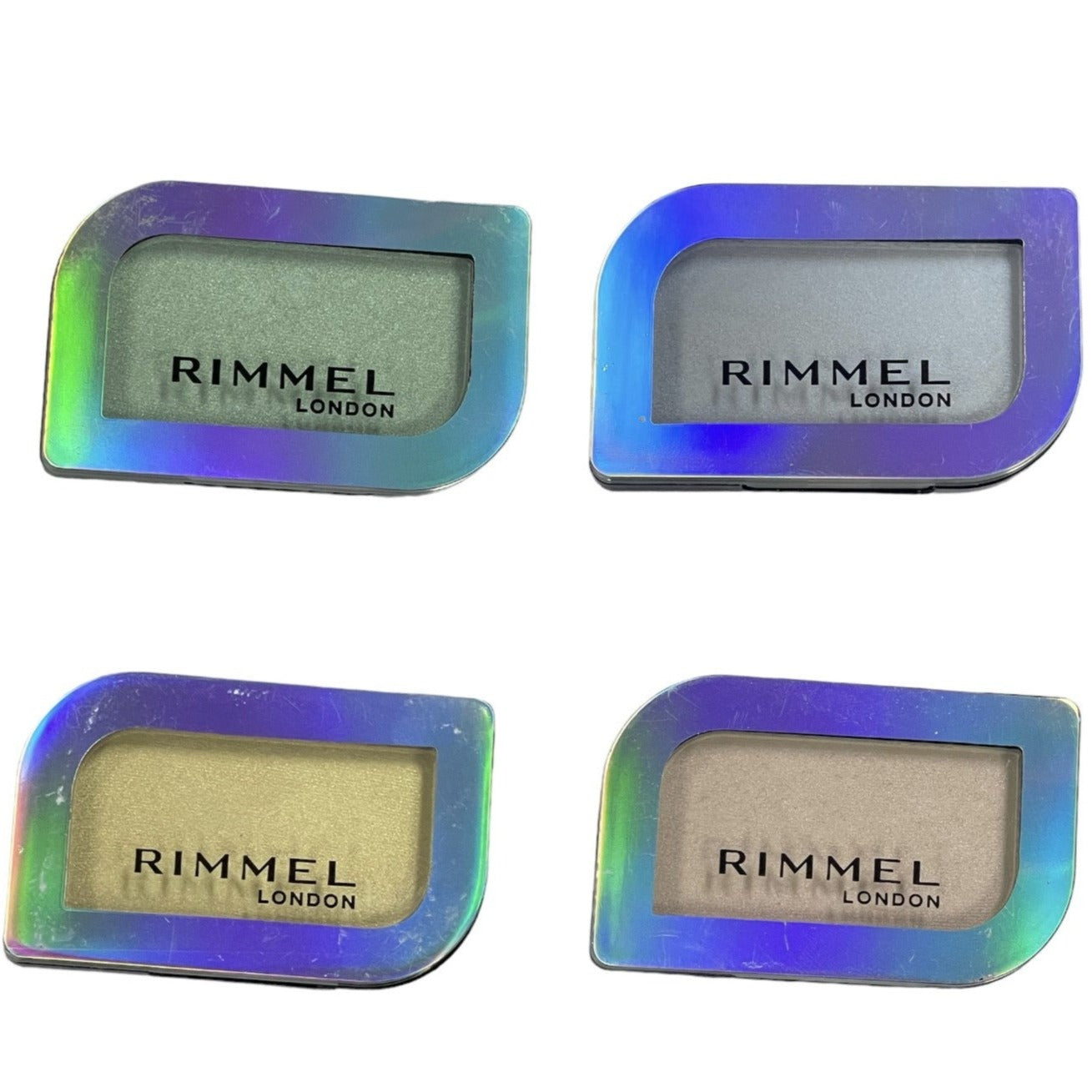 Shelf Pull Makeup - Rimmel Magnif'Eyes Holographic Eye Shadow & Face Highlighter, 4 Shades - 40 Units wholesale cosmetics liquidation surplus overstock hba