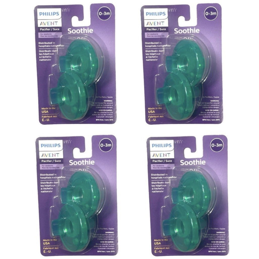 Phillips Avent 2-Pack Pacifier Soothie, 0-3 Months - 4 Packs (8 Pacifiers Total)