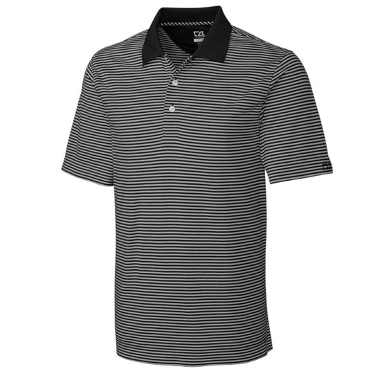 NWT Cutter & Buck Mens CB DryTec Trevor Stripe Golf Polo Shirt Black