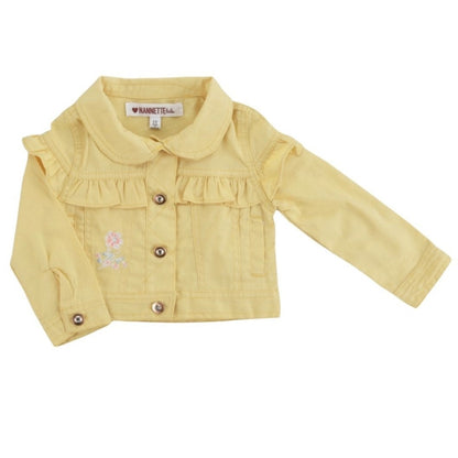 NWT Nannette Toddler Girls 3Pc Jacket Set With Headband, Size 2T, Yellow White