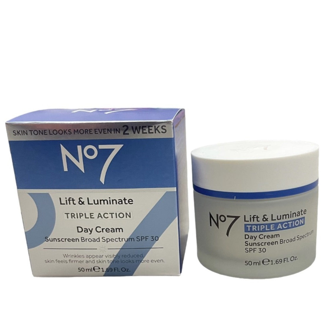 New No7 Lift & Luminate Triple Action Day Cream SPF 30 1.69 Fl Oz