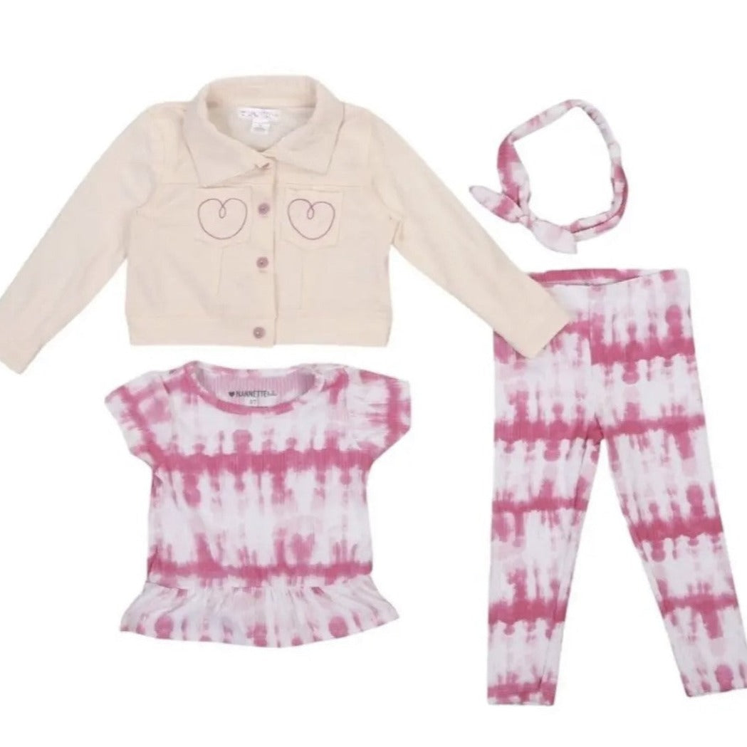Overstock Apparel - Nannette Toddler Girls 3Pc Jacket Outfit Set Sizes 2T, 3T, And 4T, Assorted Styles - 27 Units baby apparel toddler resell fleamarkets flea market boutiques overstock