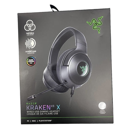 Razer Kraken V3 X Wired Gaming Headset for PC, PS5, PS4 via USB Type A, Chroma RGB, Black
