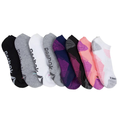 Reebok 8 Pack Women's Socks Low Cut Performance Training, Assorted Colors, Size 4-10