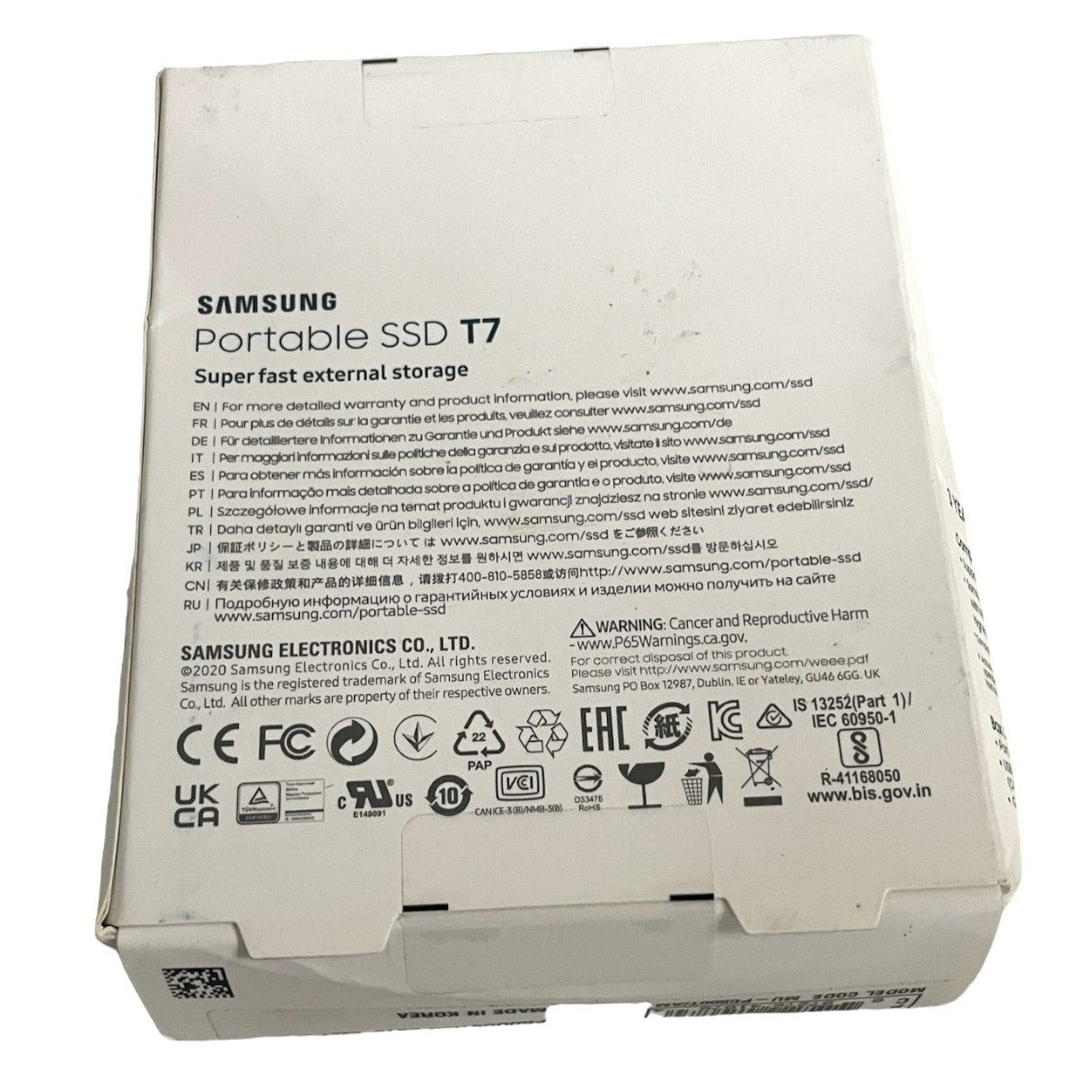 Samsung Portable SSD T7 500GB For Windows, Mac, Android, Model MU-PC500T