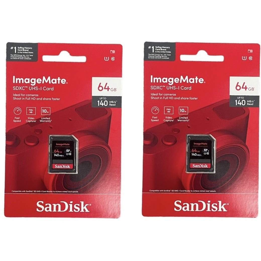 SanDisk 64GB ImageMate SD SDXC UHS Memory Card SDSDUNB-064G-Aw6kn - Pack Of 2