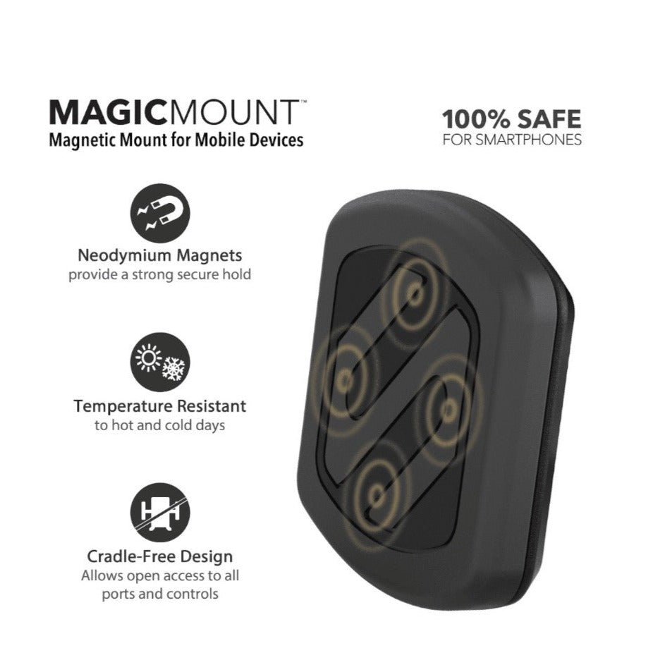 Scosche MagicMount Universal Magnetic Phone Mount For Cars, Home, Or Office, Black
