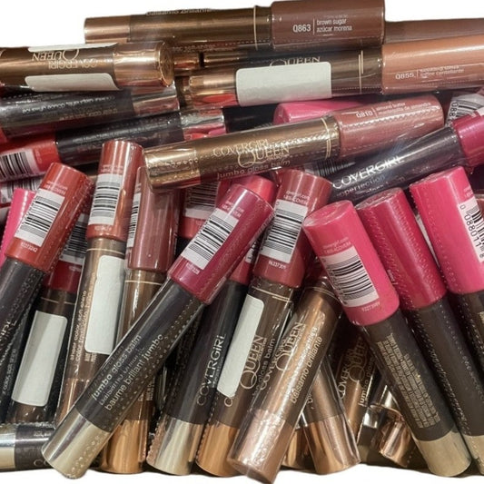Shelf Pull Makeup - Covergirl Jumbo Gloss Balm, Queen & Lip Perfection, Assorted Shades - 63 Units cosmetics liquidations surplus overstock makeup
