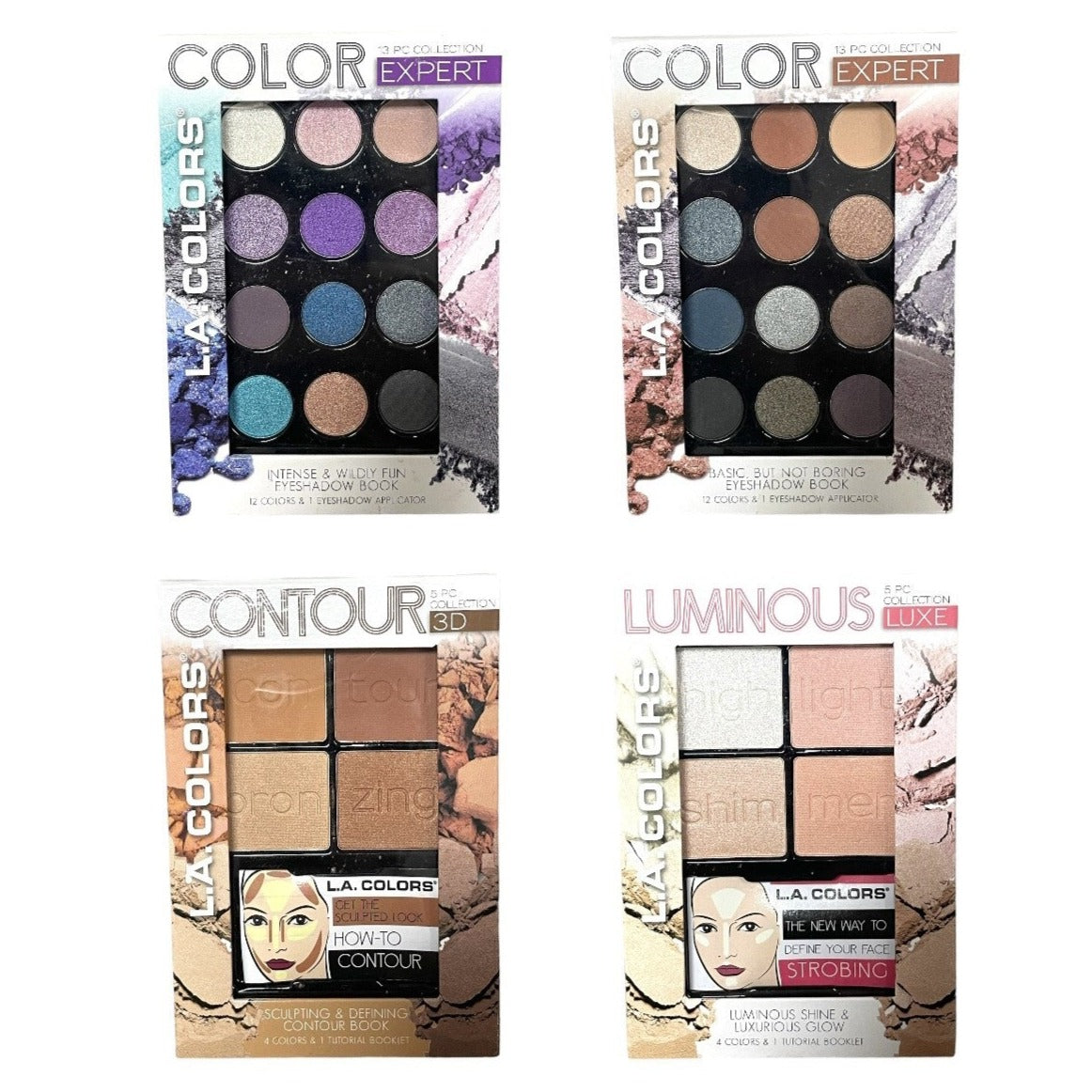 Shelf Pull Makeup - L.A Colors Assortment Of Eyeshadow, Contour And Illuminating Palettes   - 36 Units cosmetics liquidations