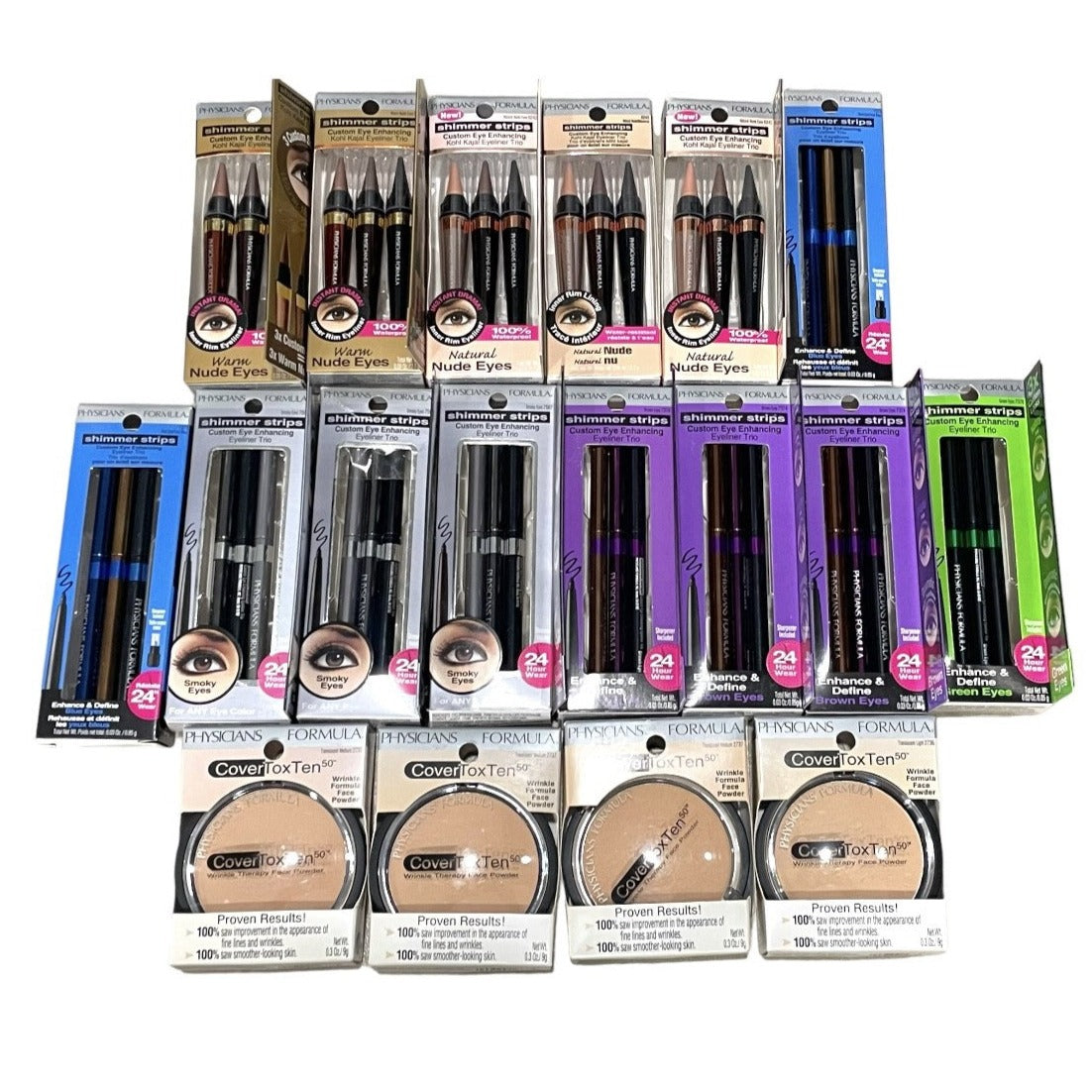 Shelf Pull Makeup - Physicians Formula Face Powder & Eyeliner Trio - 18 Units wholesale cosmetics liquidations hba bulk