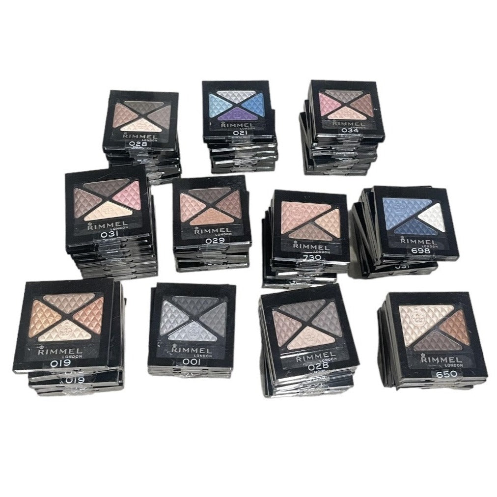Shelf Pull Makeup - Rimmel London Glam'Eyes Trio And Quad Shadow, Assorted Shades - 72 Units cosmetics liquidations overstock wholesale