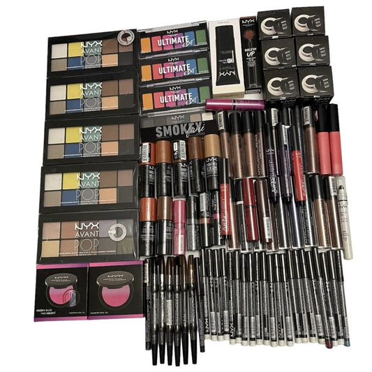 Shelf Pull Makeup - NYX Assorted Products - 90 PCs LOT cosmetics liquidation wholesale overstock inventory reseller flea markets boutiques