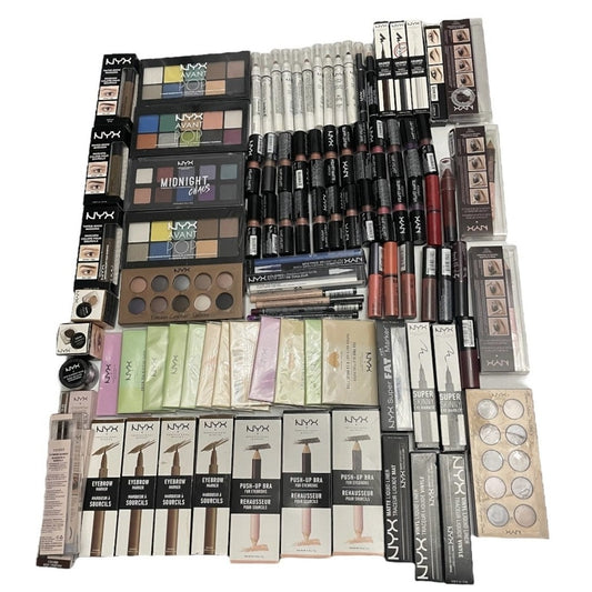 Shelf Pull Makeup - NYX Assorted Products - 100 PCs LOT cosmetics liquidations flea market inventory surplus overstock boutique