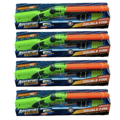 Adventure Force Double Fire Twin Barrel Dart Blaster, 6 Darts, Ages 8+ (PACK OF 4)