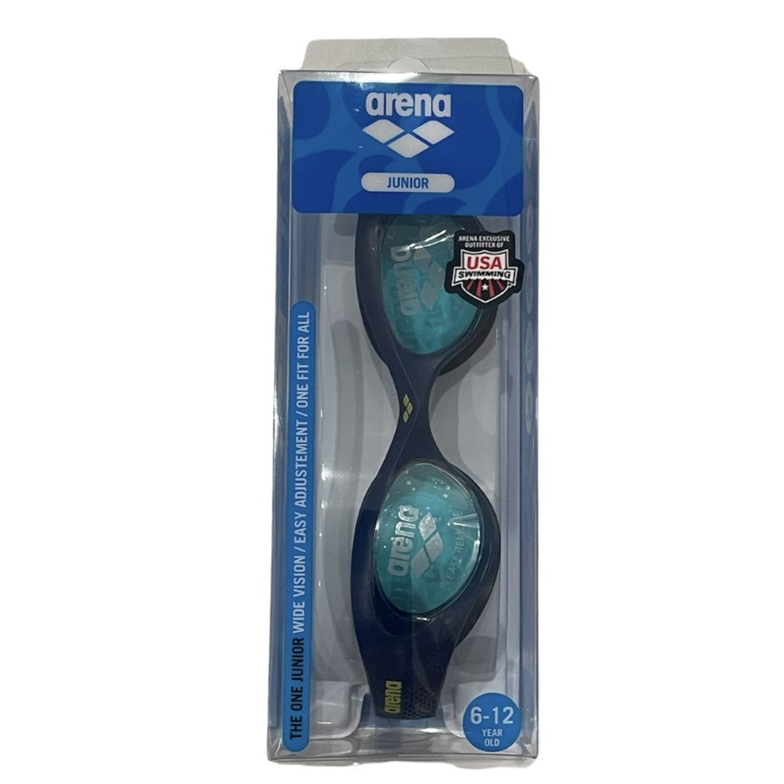 Arena The One Junior Adjustable Swimming Goggles, Blue/Light Blue. Junior Size (6-12 Years Old)