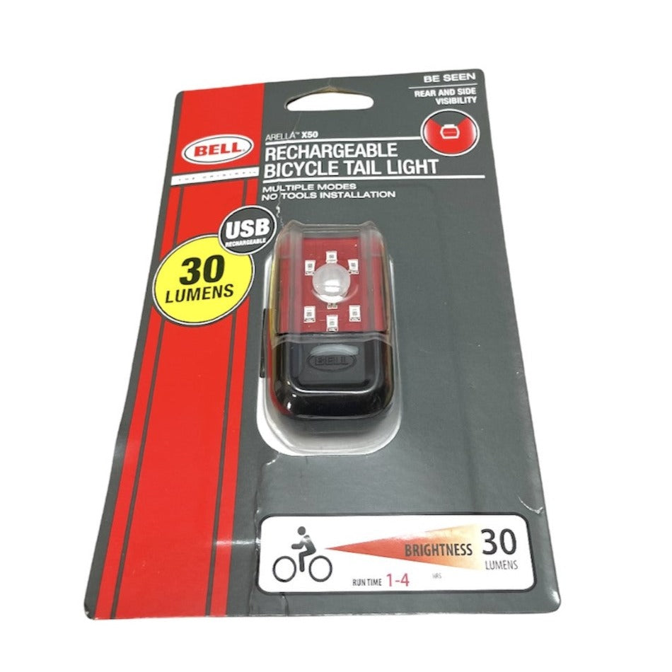 Bell Arella X50 USB Rechargeable Bicycle Tail Light, 30 Lumens
