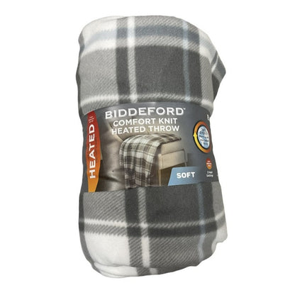 Biddeford Comfort Knit Heated Throw 50 In X 62 In, Soft, 10 Hour Auto Shutoff, 3 Heat Settings