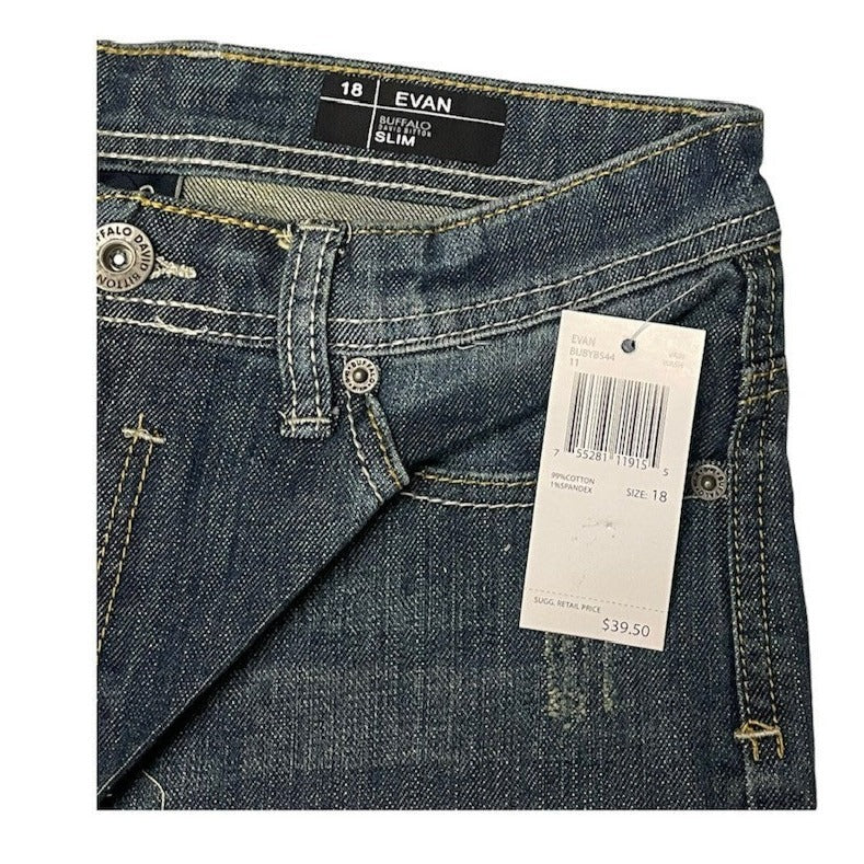 Buffalo David Britton Evan Slim jeans, Vain Wash, BUBYB544,  Big Boys Size 18