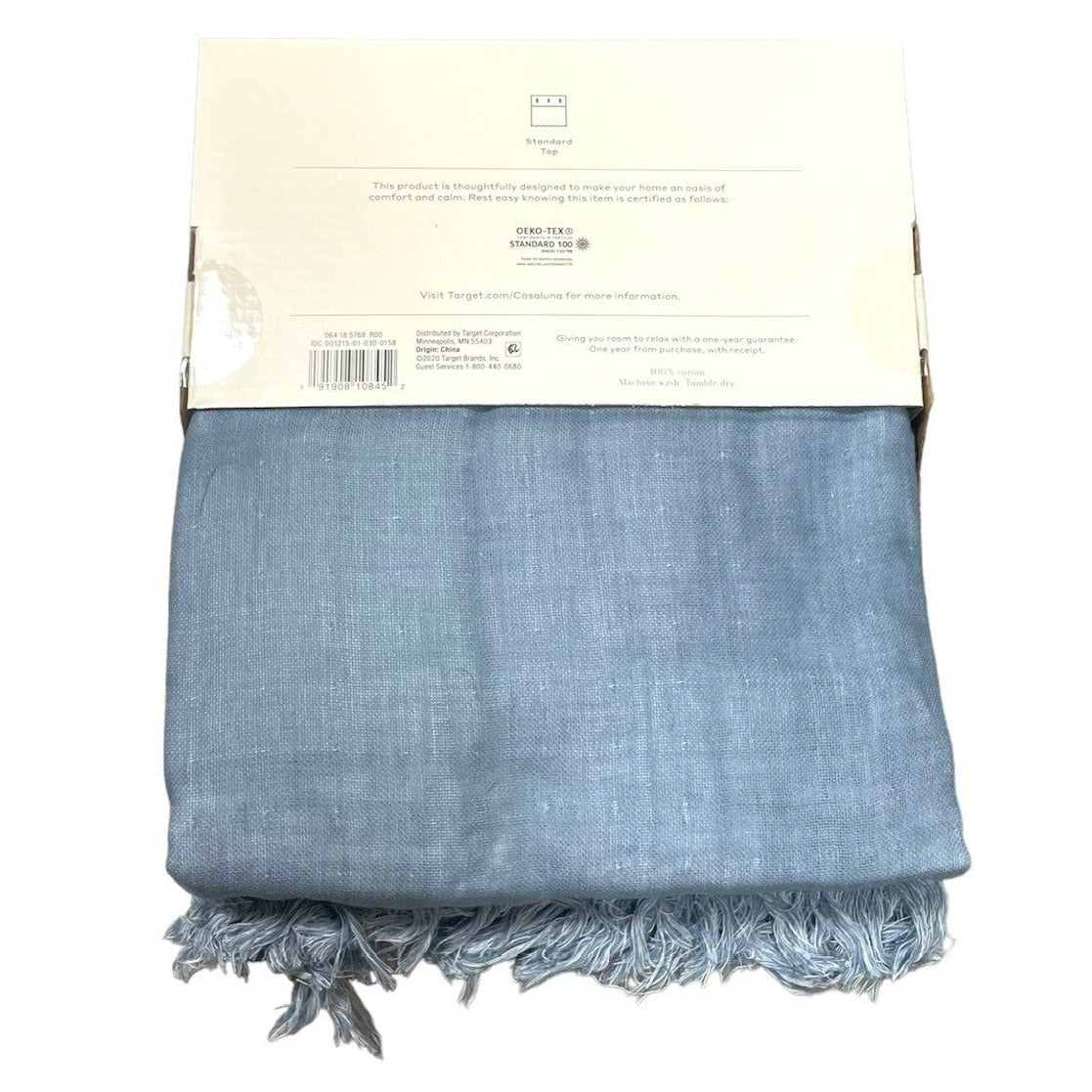 Casaluna Gauze Shower Curtain Sky Blue 72 in x 72 in, 100% Cotton bargain liquidations closeout overstock deal