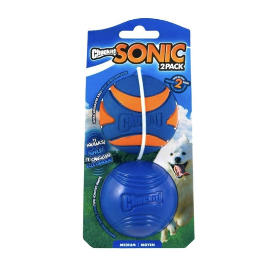 Chuckit Sonic Balls Dog Toy, Medium - 2 PACK