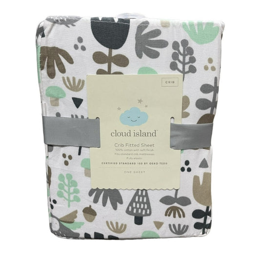 Cloud Island Fitted Crib Sheet Woodland, 100% Cotton, One Sheet nursery, baby, bedding, closeout liquidation overstock bargain deals