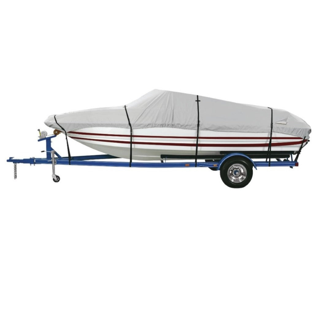 Harbor Master 600 Denier Polyester Boat Cover, Water Resistant, Gray, Size E, Fits 20'-22', 100" Beam, BC3ZZZHME