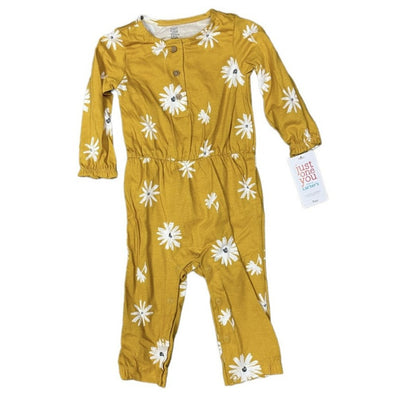 Just One You By Carter's Baby Girls' Daisy Jumpsuit Yellow 9M, 100% Cotton