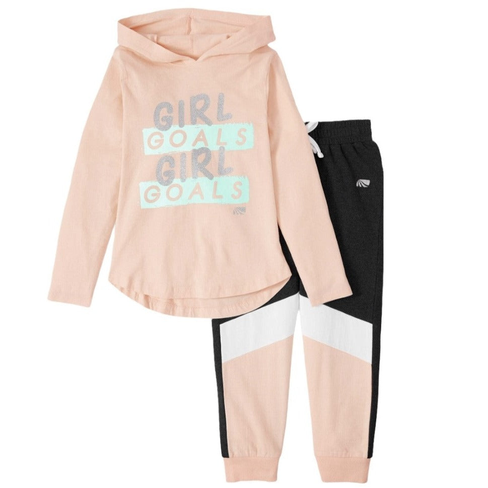 Marika Long Sleeve Hooded Top And Jogger Pants, 2-Piece Active Set, Children Size M (10/12)