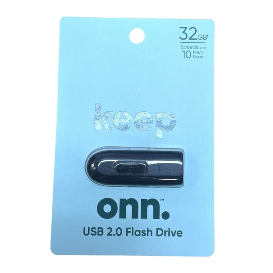 ONN USB 2.0 Flash Drive 32GB, Up To 10 MB/s Read