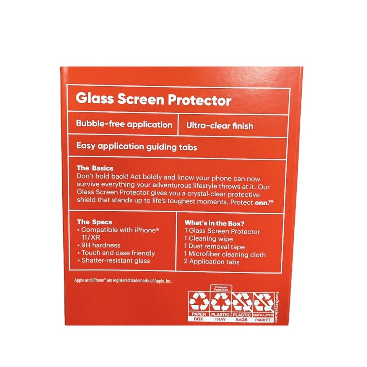 Onn Glass Screen Protector For iPhone 11, iPhone XR - Pack Of 10