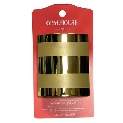 Opalhouse Gold Matte And Shine Stripe Plug-In Scented Oil Warmer home decor air freshener