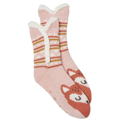 Secret Treasures Fox Colossal Cozy Slipper Socks, Shoe Size 4-10