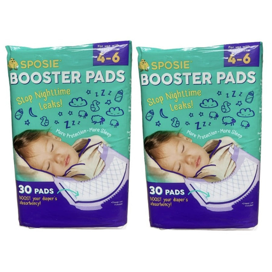 Sposie Booster Pads For Overnight Diaper Leak Protection 30ct