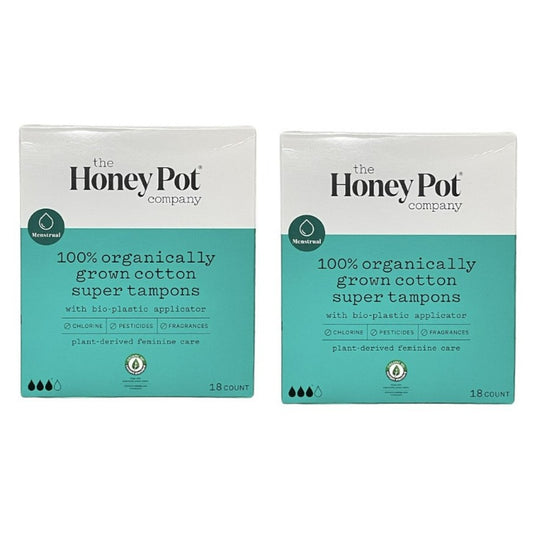 The Honey Pot Super Organic Bio-Plastic Applicator Tampons 18 Ct 