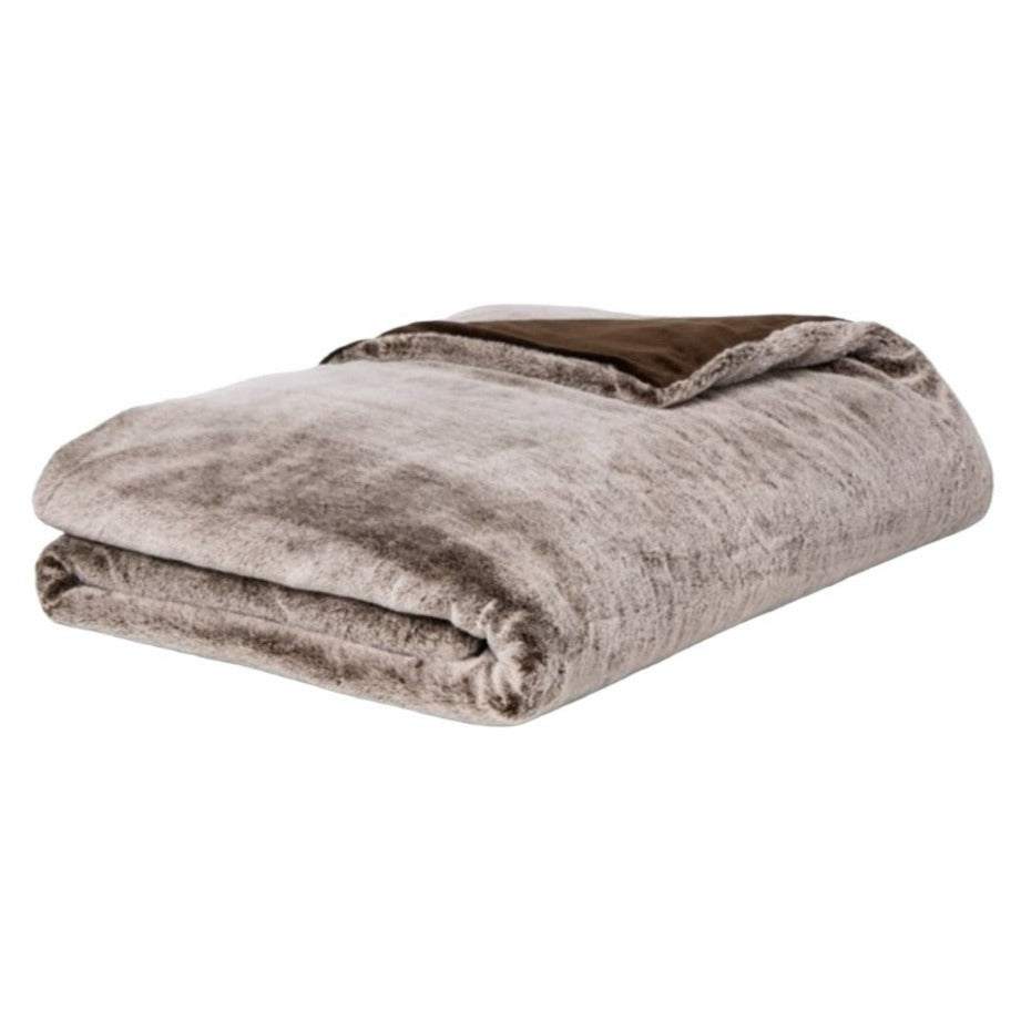 Threshold 15 Lbs Faux Fur Weighted Blanket With Removable Cover Brown